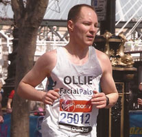Runner Ollie Scott earlier this year at the Virgin London Marathon